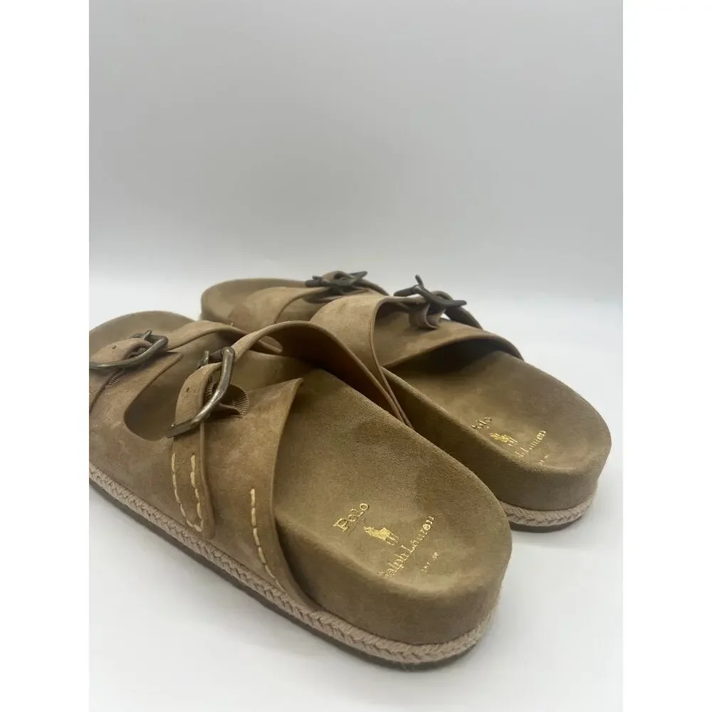 Polo Ralph Lauren Turbach Sandals Beige Suede Men Size 12D New